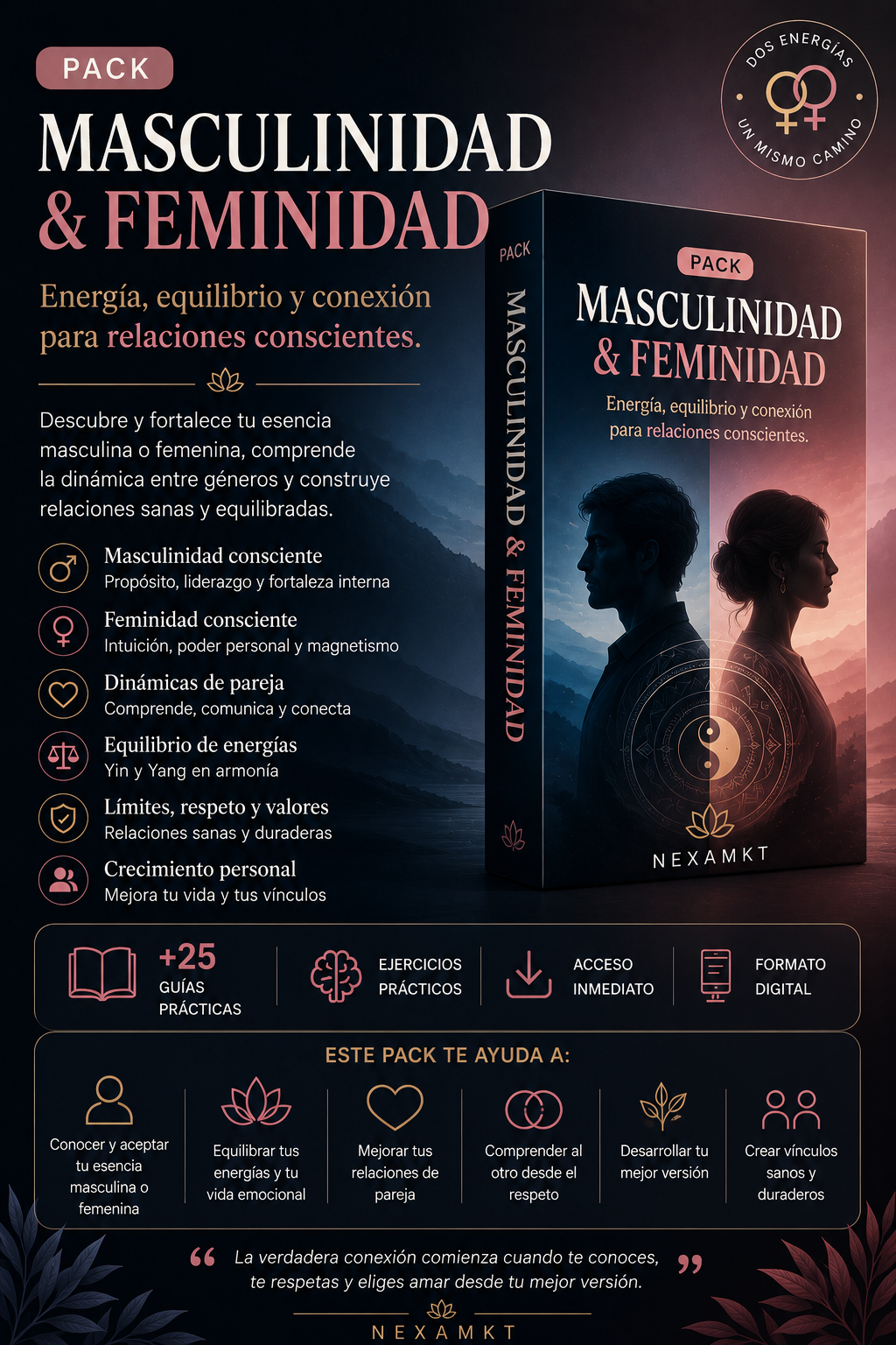 PACK MASCULINIDAD & FEMINIDAD 🔥 Acceso inmediato • Más de 20 recursos digitales • Disponible por tiempo limitado a $9.990