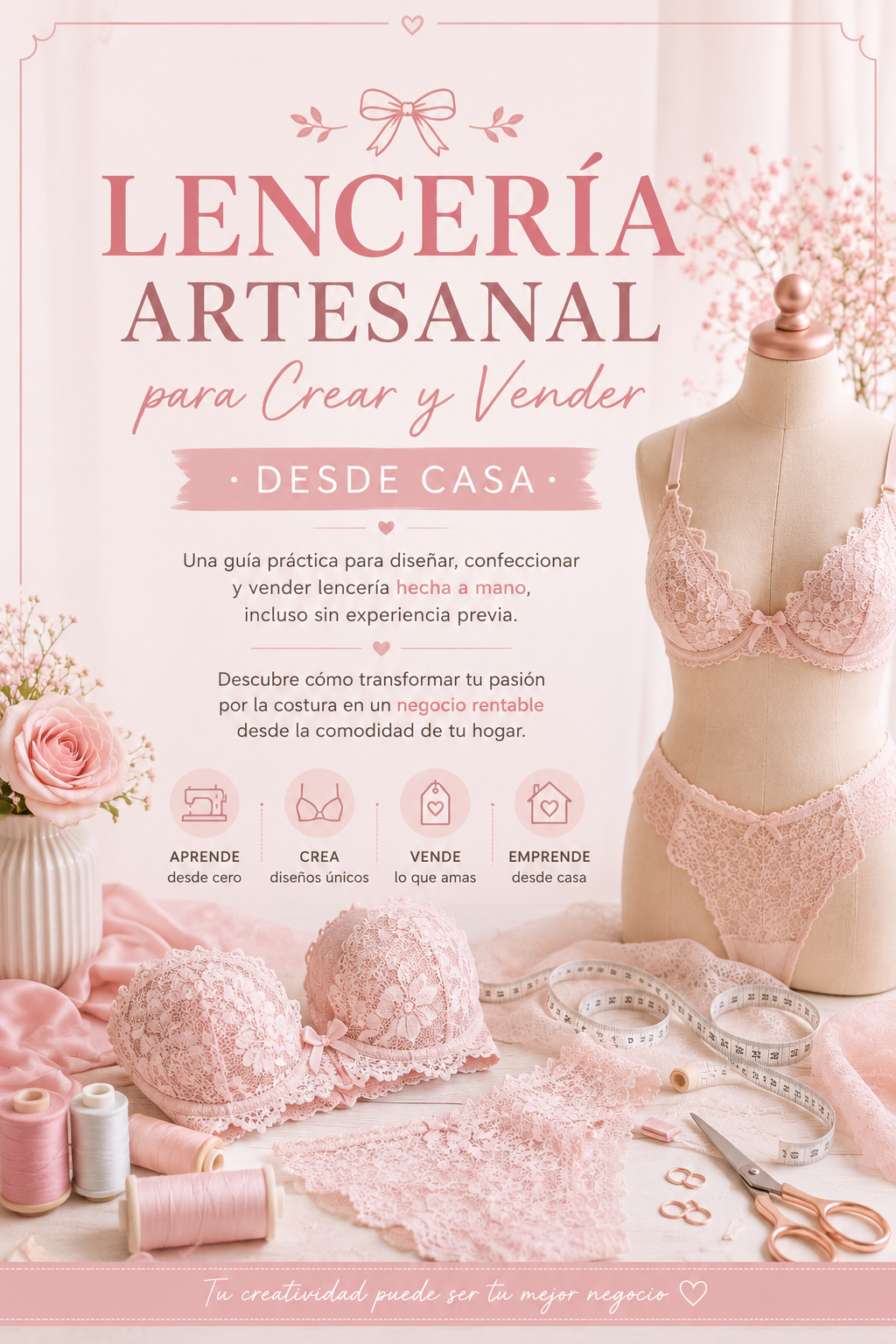 🌸Lencería Artesanal para Crear y Vender desde Casa