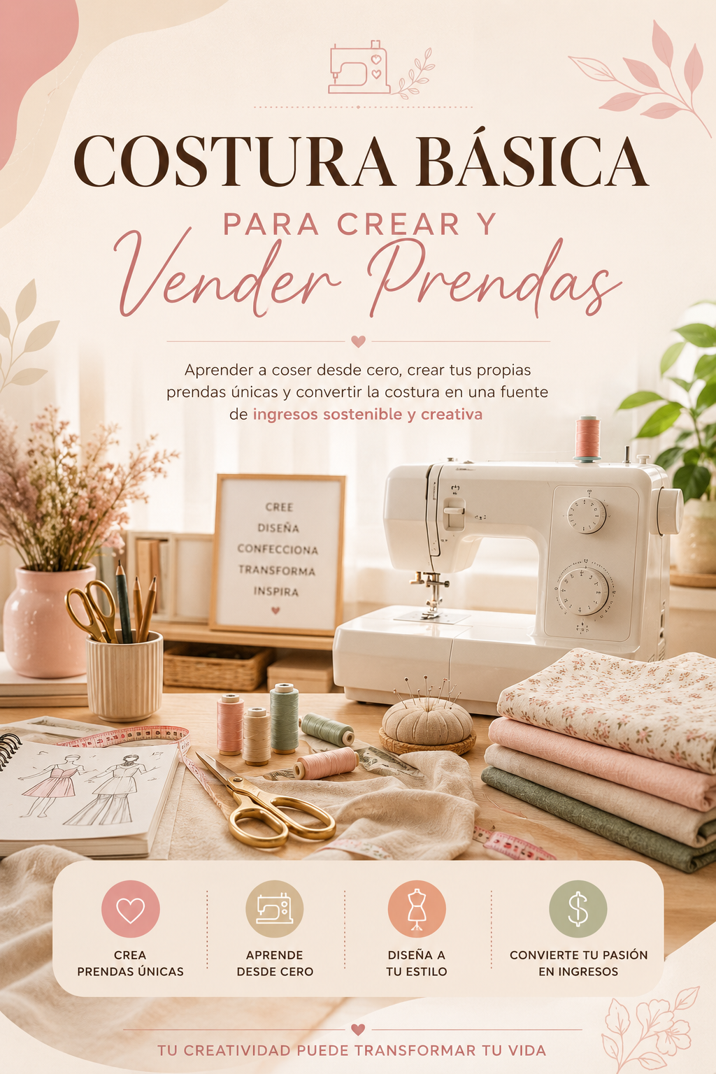 🧵 Costura Básica para Crear y Vender Prendas | Guía Completa para Emprender Desde Casa