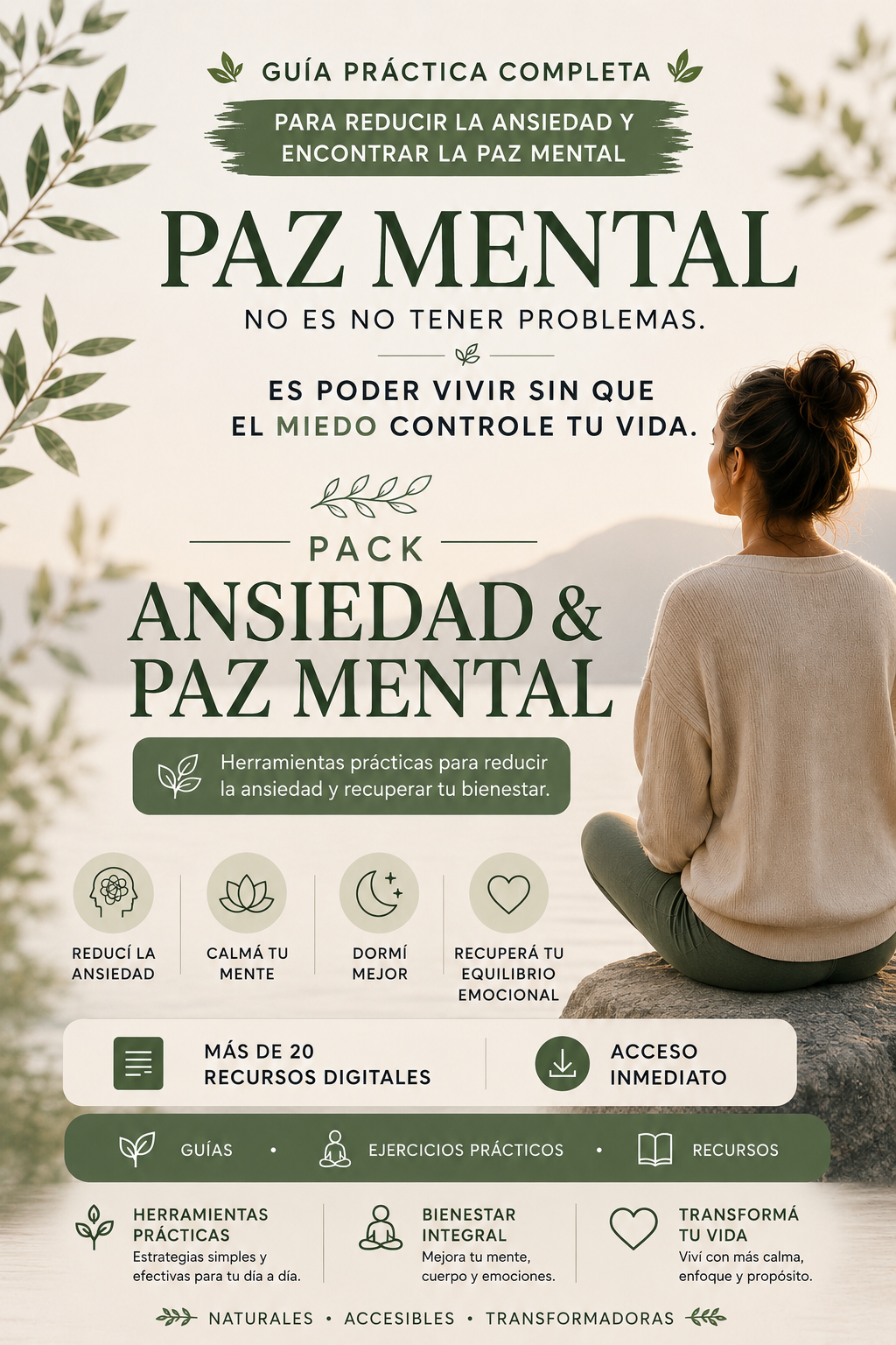 Pack Ansiedad & Paz Mental 🌿
Recuperá tu calma. Recuperá tu vida.